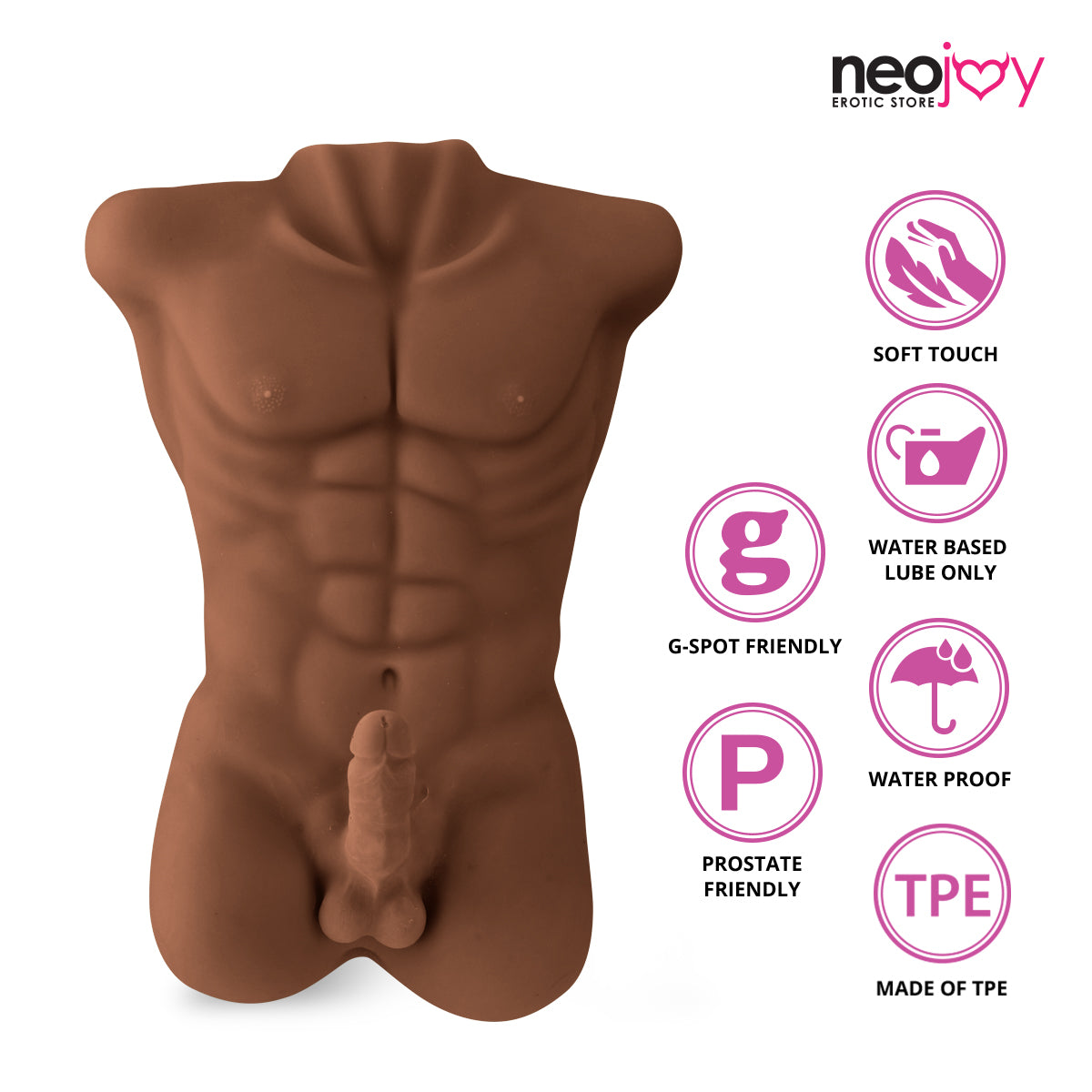 Neojoy Realistic Clark Male Doll - 13kg - Male Torso with Dildo
