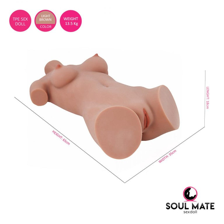 SoulMate Dolls - Emersyn Head With Sex Doll Torso - Light Brown