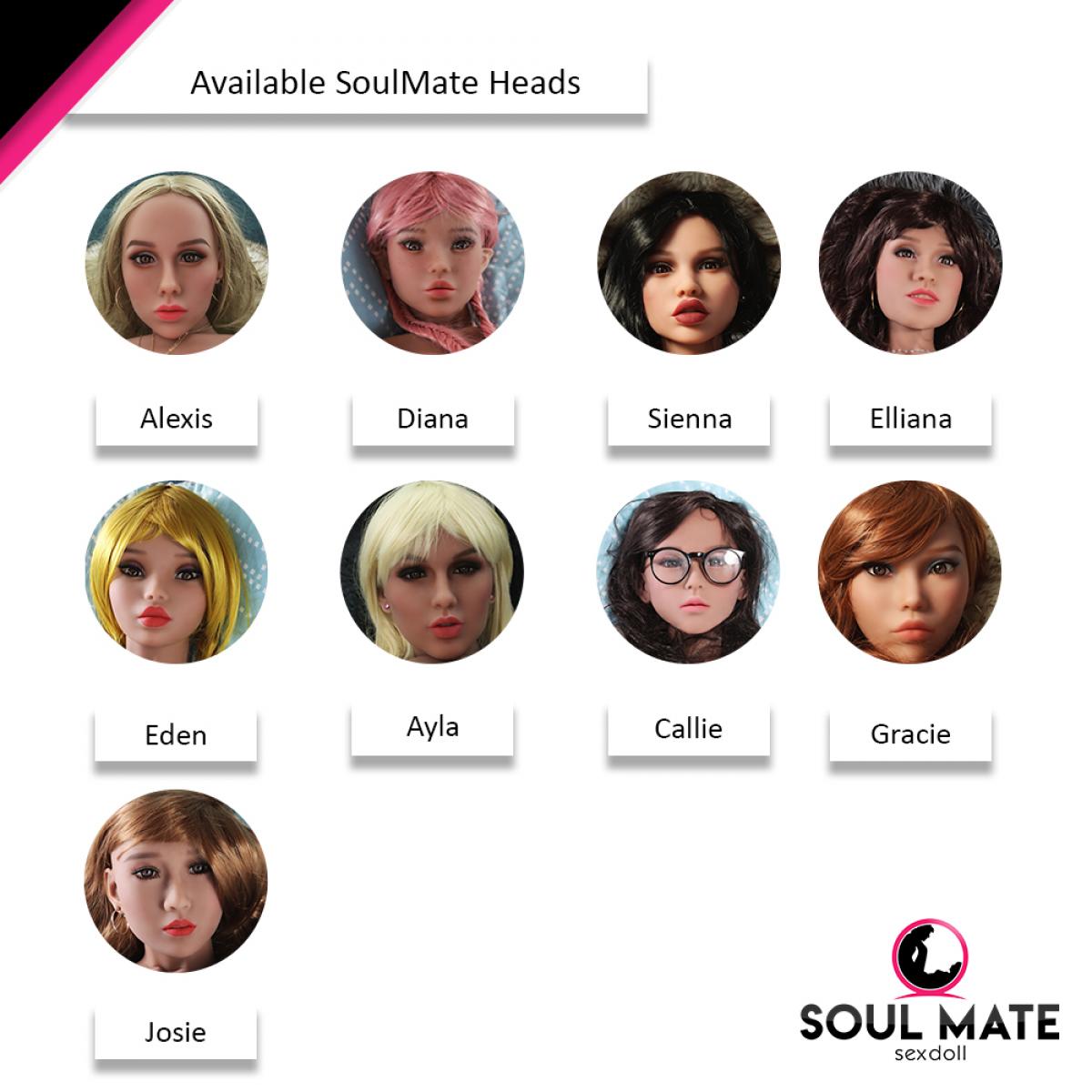 SoulMate Dolls - Teagan Head With Sex Doll Torso - Light Brown