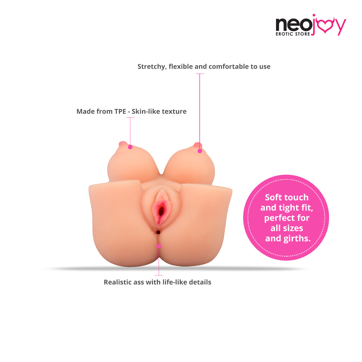 Neojoy Easy Torso - Realistic Sex Doll Torso - Flesh Colour - 2kg