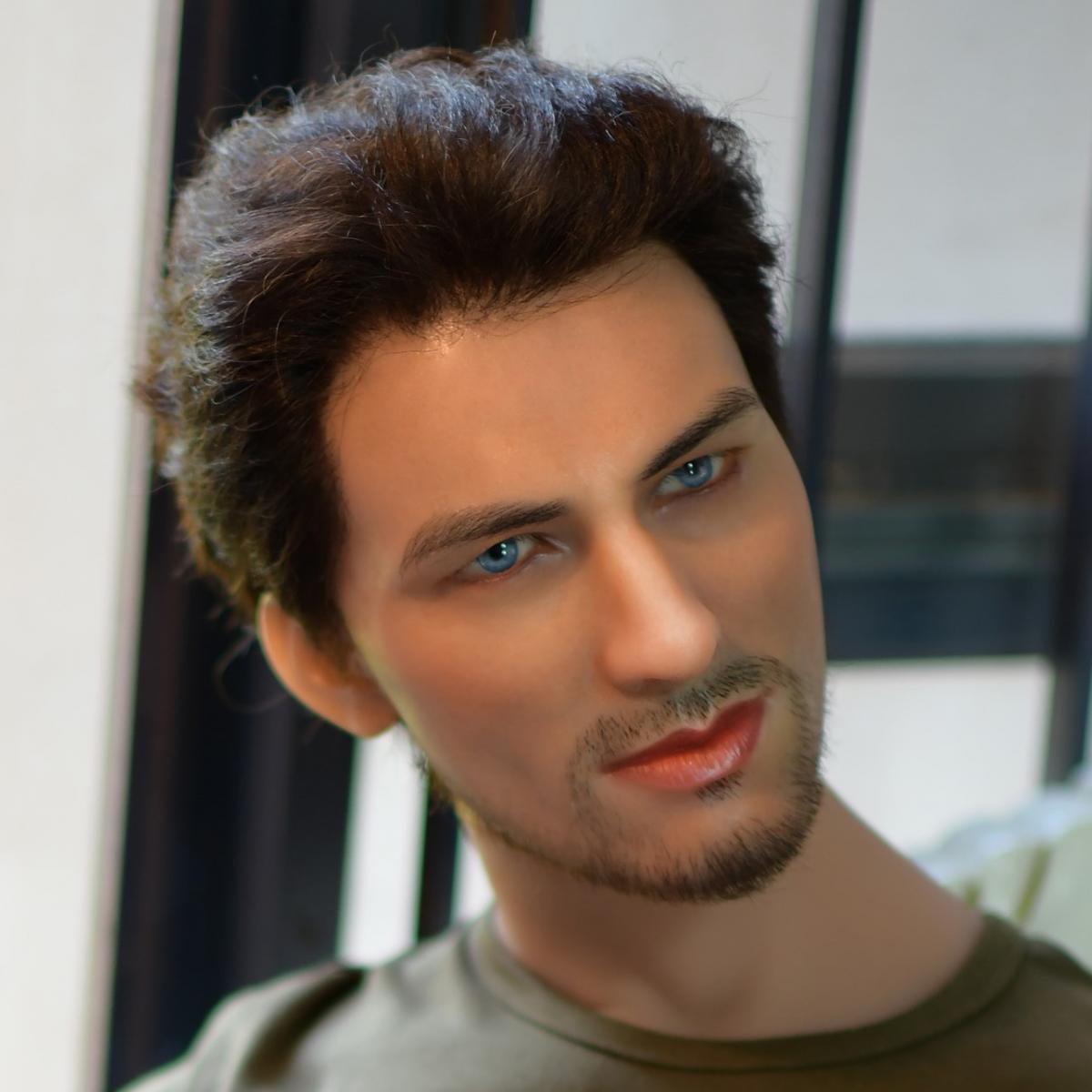 Neodoll Allure - MALE 106 - Sex Doll Head - M16 Compatible - Tan - Lucidtoys