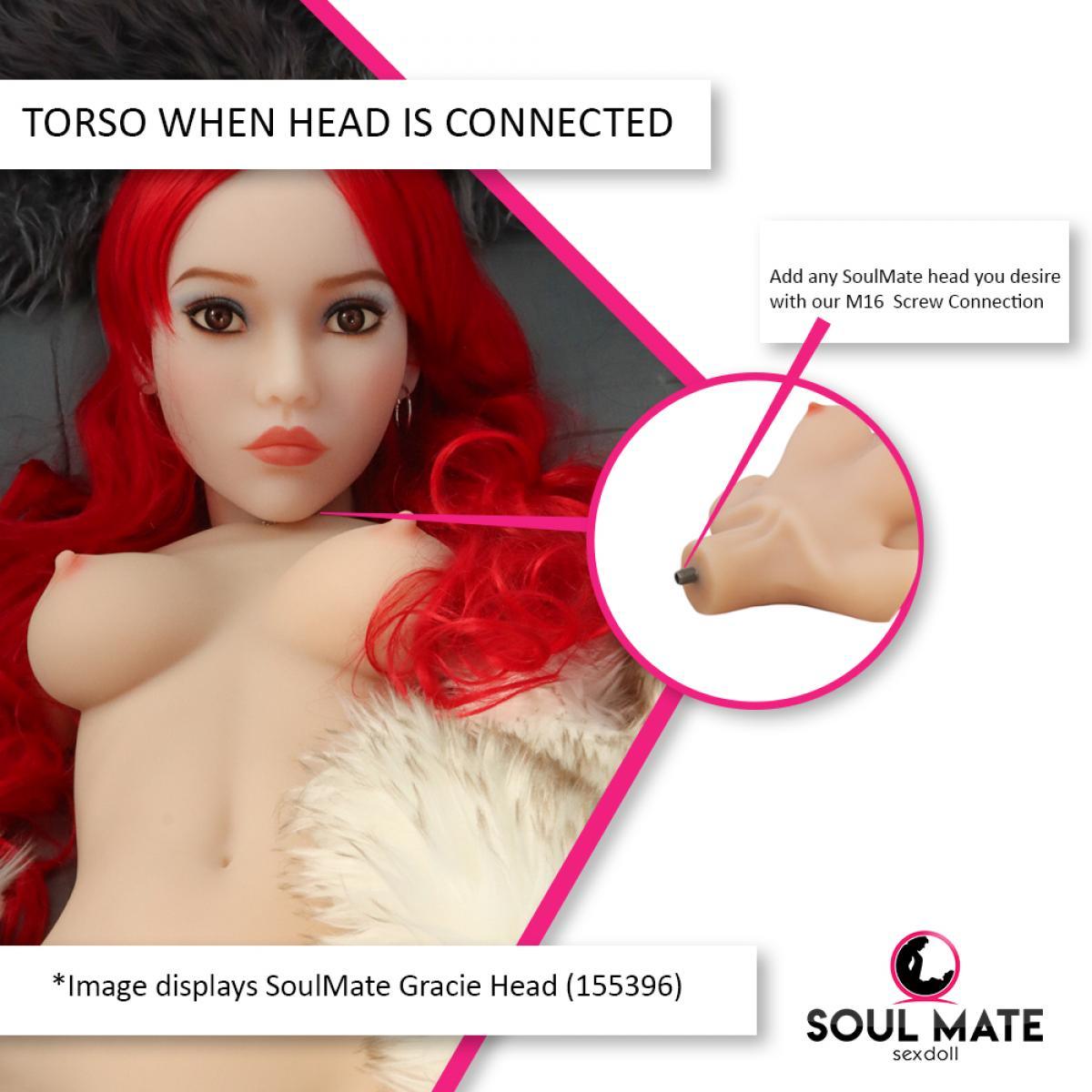 Soulmate Dolls - Emersyn Head With Sex Doll Torso - White - Lucidtoys