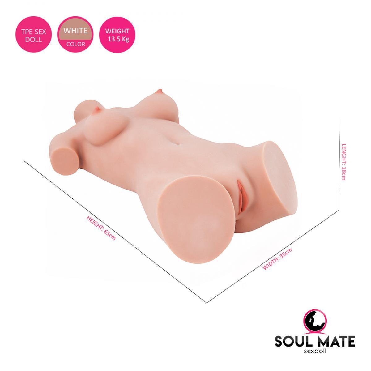 Soulmate Dolls - Emersyn Head With Sex Doll Torso - White - Lucidtoys
